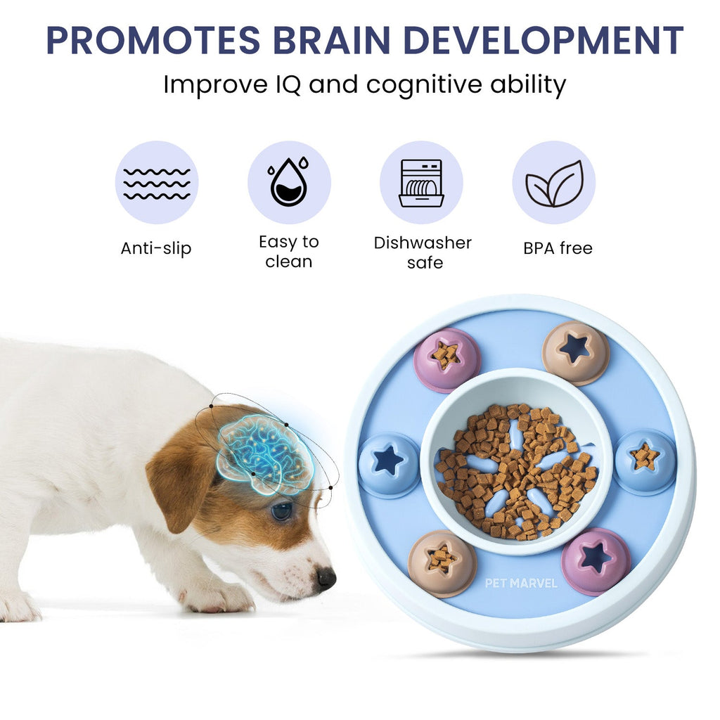 PETMARVEL 3-Level Interactive Dog Puzzle Toy — Treat Dispensing Brain Game