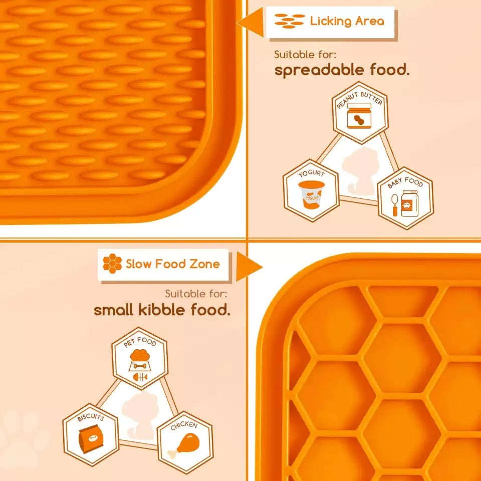 Slow Feeder Lick Mat for Dogs & Cats — Non-Slip Silicone