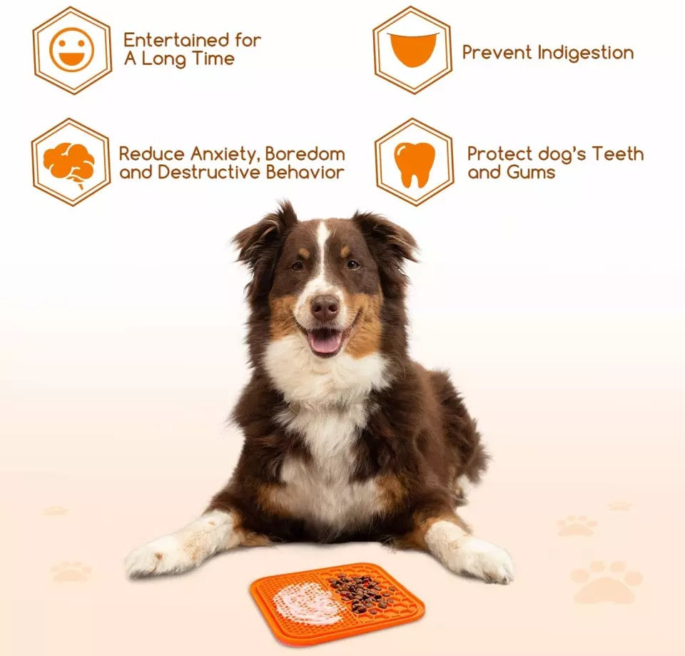 Slow Feeder Lick Mat for Dogs & Cats — Non-Slip Silicone
