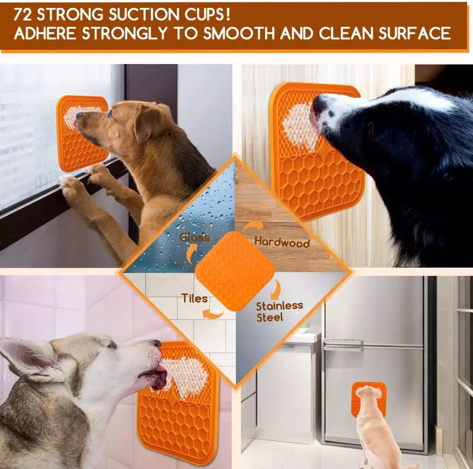 Slow Feeder Lick Mat for Dogs & Cats — Non-Slip Silicone