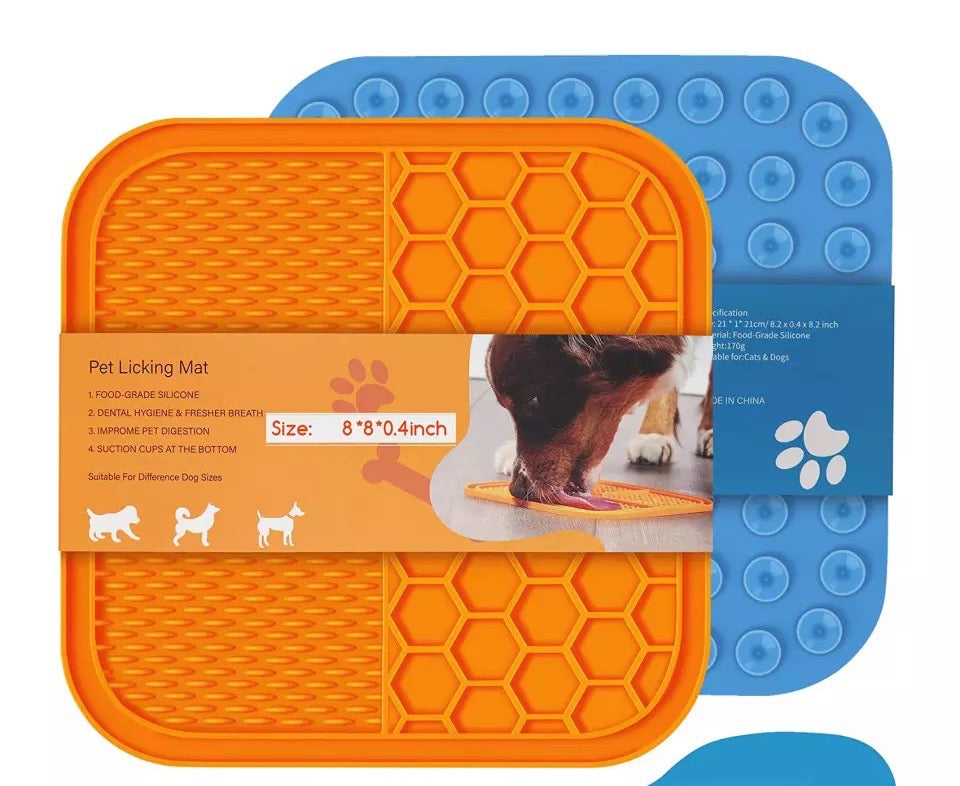 Slow Feeder Lick Mat for Dogs & Cats — Non-Slip Silicone