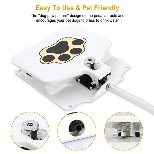 Dog Water Fountain Outdoor Dog Pet Water Dispenser Step-on Activated