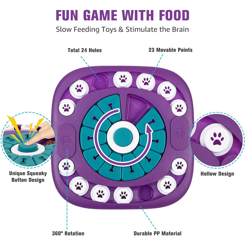 Interactive Treat Puzzle Toy for Dogs — 24-Hole Brain Enrichment Game