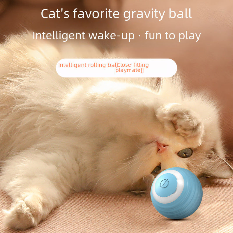 Pet Gravity Smart Rolling Ball Cat Toy for Entertainment, Self-Play,