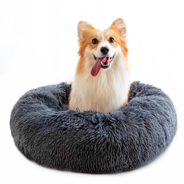 Anti-Anxiety Plush Donut Dog & Cat Bed — Washable, Fluffy & Orthopedic